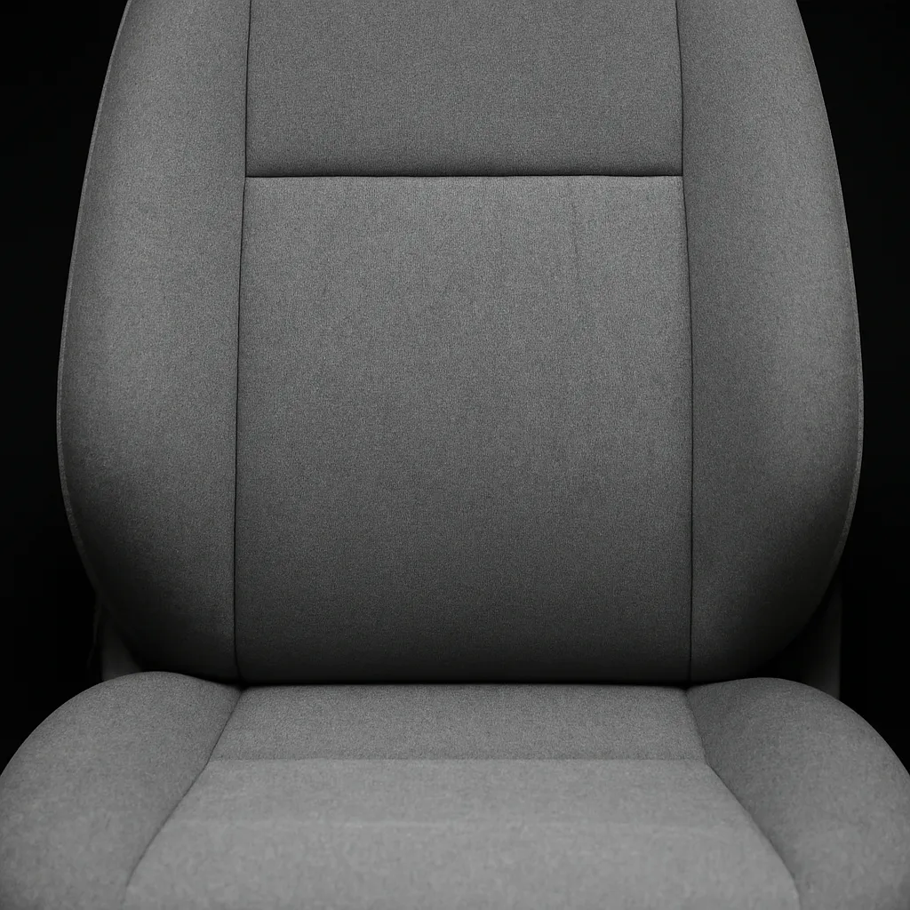 After interior detailing — clean extracted fabric seat